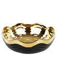 Misa ceramiczna o falującym kształcie czarno-złota - 24 x 24 x 8 cm - czarny 1