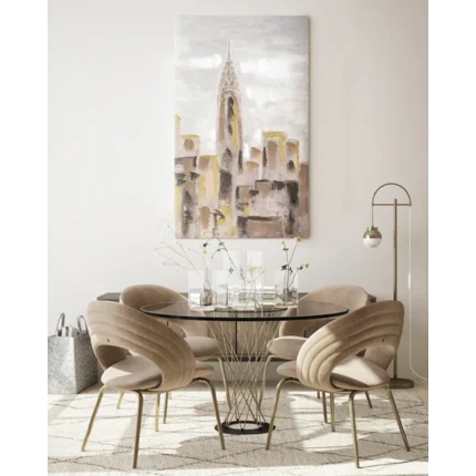 Obraz CITY ręcznie malowany na płótnie widok miasta Obraz CITY ręcznie malowany na płótnie widok miasta - 60 x 100 cm