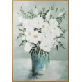 Obraz FLORA ręcznie malowany na płótnie - 70 x 100 cm - biały 1