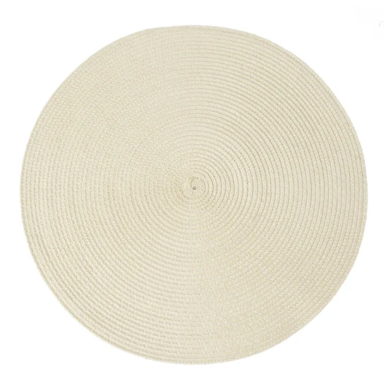 Okrągła pleciona podkładka dekoracyjna JUDY - ∅ 38 cm - jasnobeżowy