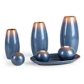 Wazon ceramiczny NESSA z efektem ombre - ∅ 11 x 22 cm - niebieski 3