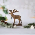 Figurka świąteczna  drewniany renifer w stylu eko - 21 x 5 x 26 cm - brązowy 1