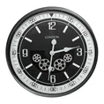 Dekoracyjny zegar ścienny w stylu vintage z ruchomymi kołami zębatymi - 59 x 11 x 59 cm - czarny 1