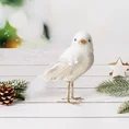 Figurka świąteczna PTAK z dodatkiem pięknych piór - 20 x 7 x 15 cm - biały 1