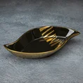 Patera ceramiczna SELENA o kształcie łódki czarno-złota - 31 x 17 x 5 cm - czarny 1