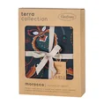 TERRA COLLECTION Komplet pościeli  MOROCCO 1 z makosatyny bawełnianej z kwiatami w stylu orientalnym - 160 x 200 cm - ciemnoniebieski 2