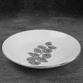 Patera ceramiczna  z nadrukiem ażurowej srebrnej gałązki - ∅ 28 x 4 cm - biały 1
