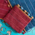 TERRA COLLECTION Ręcznik MOROCCO z kolorowymi frędzlami oraz bordiurą z przeszyciami - 50 x 90 cm - bordowy 9