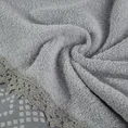 Ręcznik z bawełny zdobiony wzorem w zygzaki z gładką bordiurą - 50 x 90 cm - popielaty 5