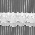 Firana gotowa ELIANA z drobnej siateczki plisowana zdobiona aplikacją w formie falbany z gipiurą - 140 x 260 cm - biały 9
