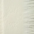 Ręcznik bawełniany z żakardową bordiurą i frędzlami - 70 x 140 cm - kremowy 2