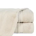 Ręcznik  klasyczny  z amerykańskiej bawełny czesanej z żakardową bordiurą w pasy - 50 x 90 cm - beżowy 1