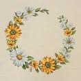 Obrus gobelinowy z motywem kwiatowym - 140 x 180 cm - kremowy 2