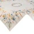 Obrus z grubszej tkaniny gobelinowej z nicią szenilową z motywem polnych kwiatów - 100 x 100 cm - naturalny 3