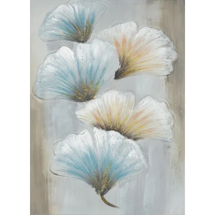 Obraz GINKO 2 ręcznie malowany na płótnie liście miłorzębu Obraz GINKO 2 ręcznie malowany na płótnie liście miłorzębu - 50 x 70 cm