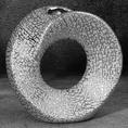 Wazon ceramiczny RISO z drobnym błyszczącym wzorem - 23 x 9 x 22 cm - srebrny 1