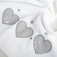 DESIGN 91 Ręcznik AGA z aplikacją z serduszkami i haftem - 70 x 140 cm - biały 5