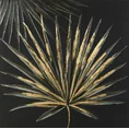 Obraz TREE 3 ręcznie malowany na płótnie złoty liść palmowy - 80 x 80 cm - złoty 1