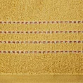 Ręcznik bawełniany FIORE z ozdobnym stebnowaniem - 70 x 140 cm - musztardowy 2