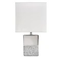 Lampka stołowa BRENDA na dwukolorowej ceramicznej podstawie z abażurem z matowej tkaniny - 15 x 15 x 31 cm - biały 3