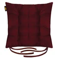 ADORE dwustronna welurowa poduszka siedziskowa na krzesło z dziewięcioma pikowaniami, gramatura 195 g/m2 - 40 x 40 x 6 cm - bordowy 2