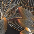 Zasłona LARISA z miękkiego welwetu z cyfrowym nadrukiem liści z efektem 3D - 140 x 270 cm - czarny 15
