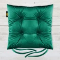 Dwustronna welwetowa poduszka siedziskowa na krzesło z czterema pikowaniami, gramatura 260 g/m2 - 40 x 40 x 8 cm - butelkowy zielony 1