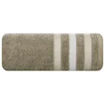 EUROFIRANY CLASSIC Ręcznik bawełniany GRACJA z ozdobną bordiurą w pasy - 70 x 140 cm - brązowy 3