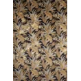 Zasłona ADEL z miękkiego welwetu z motywem liści  podkreślonych złotymi akcentami - 140 x 250 cm - czarny 7