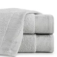 Ręcznik AGIS z żakardową bordiurą z motywem liści, ZERO TWIST - 30 x 50 cm - jasnoszary 1