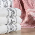 Ręcznik z żakardową bordiurą w romby - 70 x 140 cm - srebrny 4