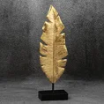 Egzotyczny liść figurka ceramiczna złota - 8 x 5 x 34 cm - złoty 1