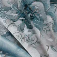 Zasłona VIVIAN z miękkiego welwetu z motywem kwiatowym - 140 x 270 cm - turkusowy 11
