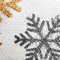 Narzuta świąteczna ANGEL z miękkiego welwetu łącząca motyw kraty i śnieżynek - 220 x 240 cm - biały 6