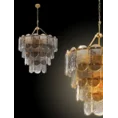 Lampa  DAKOTA ze szklanymi zawieszkami z dymionego szkła - ∅ 67 x 100 cm - złoty 2