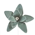 Świąteczny kwiat dekoracyjny z matowego welwetu - ∅ 20 cm - turkusowy 2