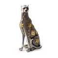 Puma figurka ceramiczna srebrno-złota - 10 x 10 x 25 cm - srebrny 1