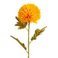 CHRYZANTEMA sztuczny kwiat dekoracyjny z płatkami z jedwabistej tkaniny - ∅ 12 x 63 cm - pomarańczowy 1