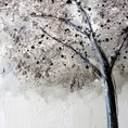 Obraz TREES ręcznie malowany na płótnie - 60 x 150 cm - kremowy/szarobeżowy/srebrny 2