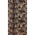 Zasłona LARISA z miękkiego welwetu z cyfrowym nadrukiem liści z efektem 3D - 140 x 270 cm - czarny 9
