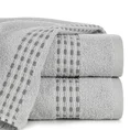 Ręcznik RIVA chłonny i wytrzymały z przeplataną bordiurą - 30 x 50 cm - srebrny 1