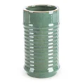 Wazon ceramiczny SAMI minimalistyczny, o kształcie walca ze żłobieniami - ∅ 15 x 26 cm - zielony 2