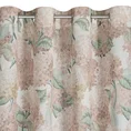 Zasłona DEMI z tkaniny z dodatkiem lnu w stylu eko zdobiona nadrukiem delikatnych kwiatów hortensji - 140 x 250 cm - naturalny 6