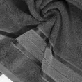 EUROFIRANY PREMIUM Ręcznik MIRO w kolorze stalowym, z włókien bambusowych z żakardową bordiurą zdobioną lśniącymi paskami - 70 x 140 cm - stalowy 5