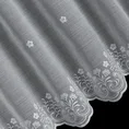 Tkanina firanowa zazdrostka z etaminy z haftem i cyrkoniami - 70 cm - biały 7