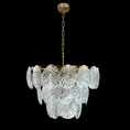 Lampa  DAGI ze szklanymi zawieszkami  w formie liści z przezroczystego szkła - ∅ 57 x 56 cm - złoty 10