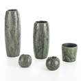 Kula  ceramiczna DARA z wytłaczanym wzorem liści - ∅ 10 x 9 cm - turkusowy 3