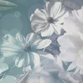 Tkanina zasłonowa o naturalnym splocie z wzorem kwiatowym - 300 cm - srebrny 3