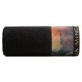 EVA MINGE Ręcznik ANABEL z puszystej bawełny z bordiurą zdobioną designerskim nadrukiem - 50 x 90 cm - czarny 3
