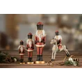 Figurka świąteczna DZIADEK DO ORZECHÓW Z KONIEM NA BIEGUNACH - 22 x 5 x 23 cm - popielaty 2
